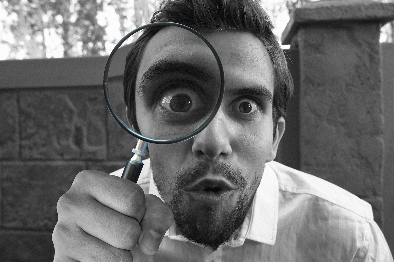 Page not found. Man with magnifying glass