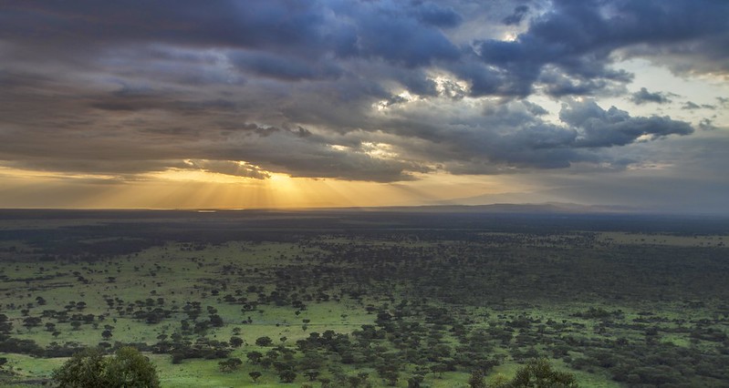 Sunset over Queen Elizabeth National Park, Uganda